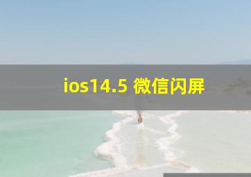 ios14.5 微信闪屏